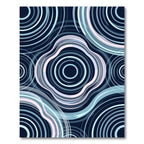 Deep Blue Abstract Ripple Rug