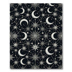 Celestial Monochrome Moon and Star Constellation Rug