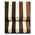 Contemporary Chocolate and Cream Vertical Stripe Rug