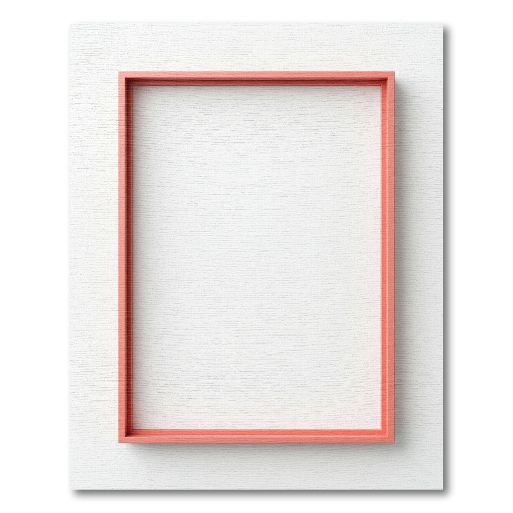 Coral Square Minimalist Frame Rug