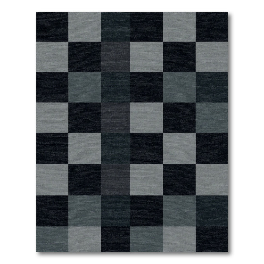 Modern Charcoal and Slate Grid Rug