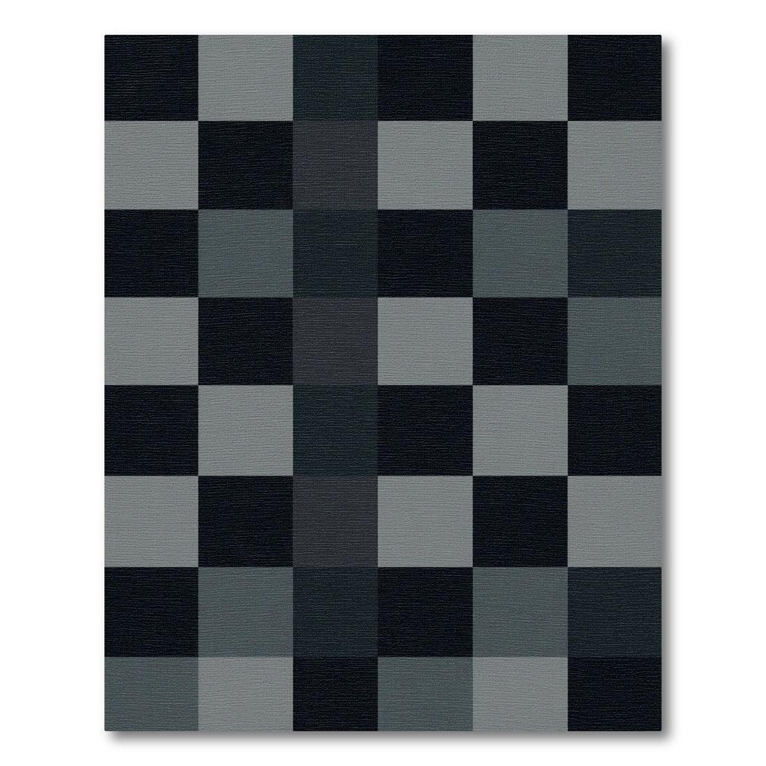 Modern Charcoal and Slate Grid Rug