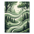 Enchanted Forest Green Swirl Rug