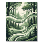 Enchanted Forest Green Swirl Rug