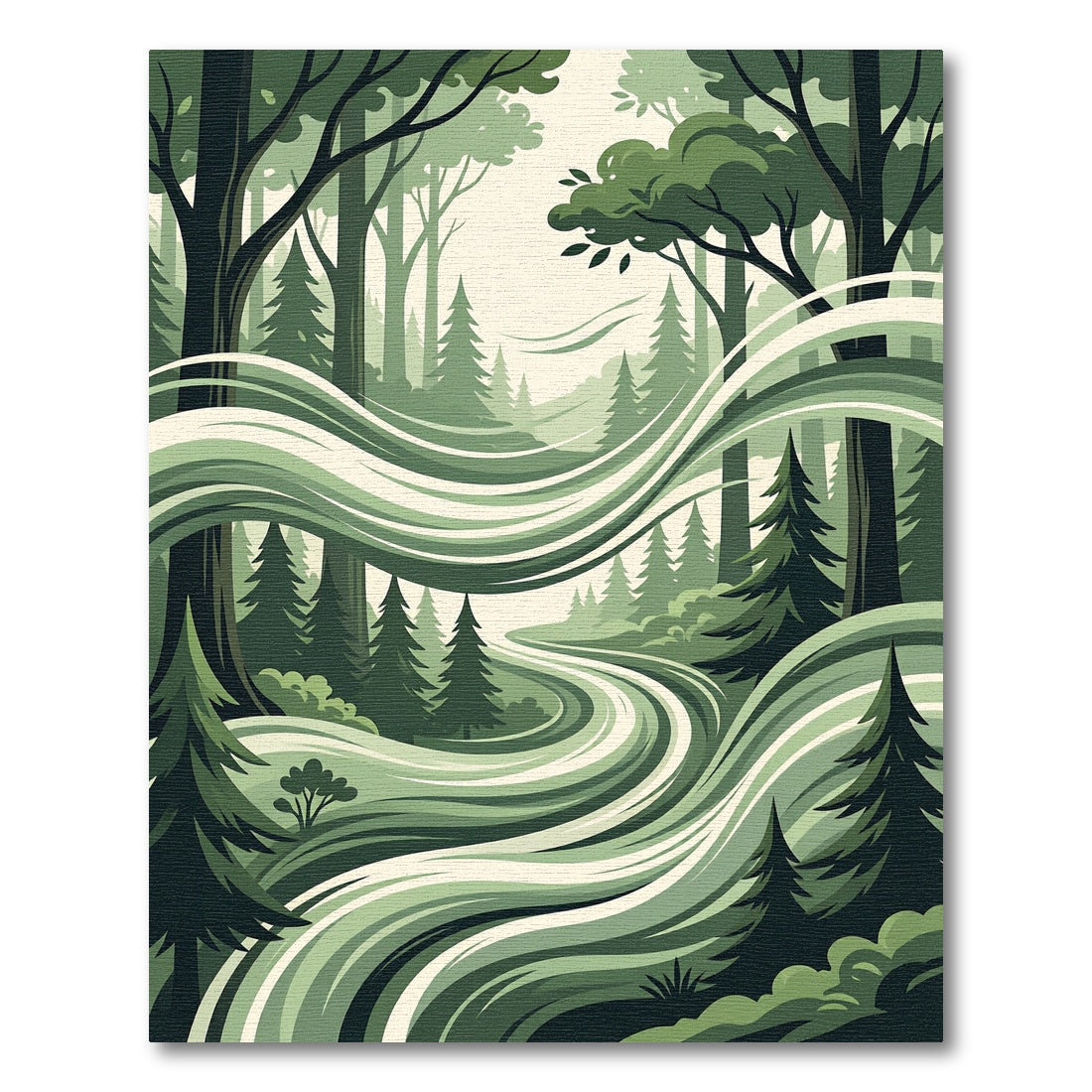 Enchanted Forest Green Swirl Rug