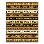 Earthy Golden Tribal Arrow Striped Rug