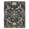 Midnight Blue Phoenix Floral Medallion Rug