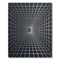 Monochrome Geometric Perspective Linear Grid Rug