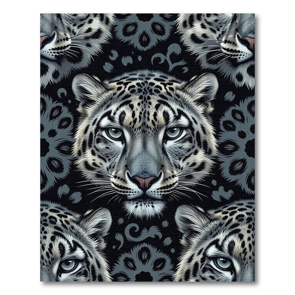 Black White Jaguar Mandalas Rug