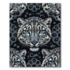 Black White Jaguar Mandalas Rug