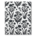 Monochromatic Botanical Floral Illustration Art Rug