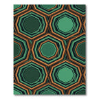 Emerald Geometric Hexagonal Art Deco Overlay Rug