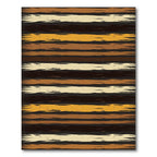 Earthy Tones Wide Brushstroke Stripes Rug