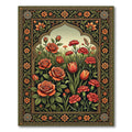 Vibrant Crimson Rose Tulip Garden Rug