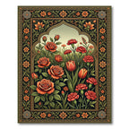 Vibrant Crimson Rose Tulip Garden Rug
