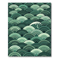 Green Wave Ocean Scales Rug