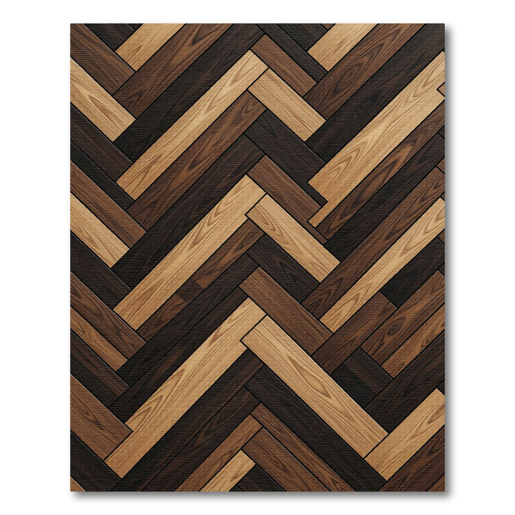 Alternating Wood Grain Herringbone Rug