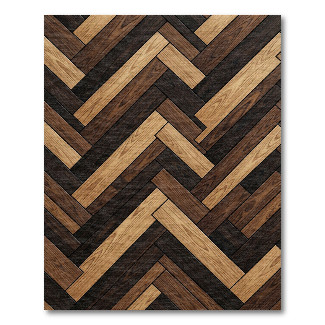 Alternating Wood Grain Herringbone Rug