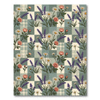 Sage Gingham Rose and Lavender Garden Rug