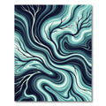 Abstract Teal Fluid Branch Flow Rug