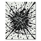 Monochrome Abstract Liquid Ink Splatter Rug