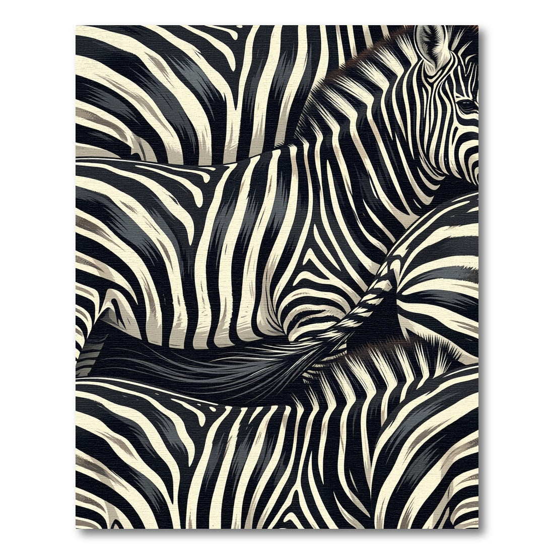 Monochromatic Zebra Stripe Arrangement Rug