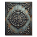 Ornate Metallic Silver Floral Medallion Rug