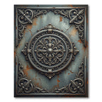 Ornate Metallic Silver Floral Medallion Rug