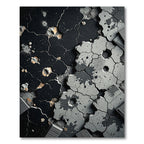 Industrial Black Concrete Cracked Surface Rug