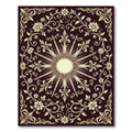 Ornate Ivory Floral Sunburst Medallion Rug