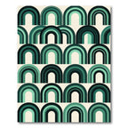 Midcentury Emerald Arch Geometric Rug