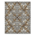 Elegant Gold and Cream Ornate Scroll Rug