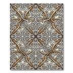 Elegant Gold and Cream Ornate Scroll Rug
