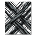 Modern Black and Gray Abstract Crosshatch Rug