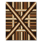 Brown Earthy Stripes Intersecting Pattern Rug