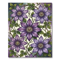 Vivid Purple Clematis Botanical Illustration Rug
