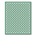 Teal White Repeating Interlocking Ornate Rug