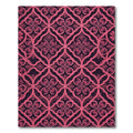 Elegant Magenta Damask Quatrefoil Scroll Rug