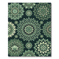 Green Mandala Flower Intricate medallion Rug