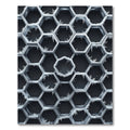 Frosted Monochromatic Geometric Hexagon Art Rug