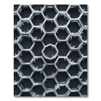 Frosted Monochromatic Geometric Hexagon Art Rug