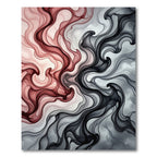 Crimson Gradient Fluid Swirl Rug
