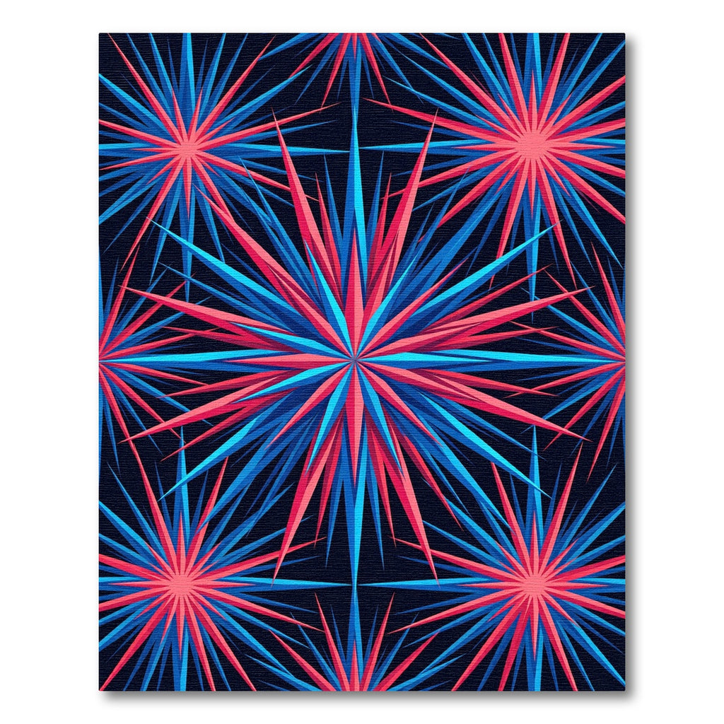 Vibrant Neon Starburst Geometric Art Rug