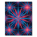 Vibrant Neon Starburst Geometric Art Rug