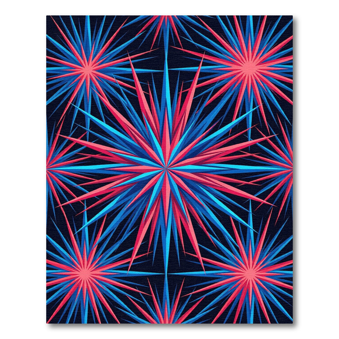 Vibrant Neon Starburst Geometric Art Rug