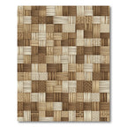 Natural Woven Texture Geometric Square Rug