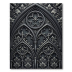 Gothic Black Floral Archway Rug
