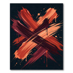 Crimson Orange Splatter X-Frame Rug