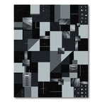 Monochromatic Abstract Geometric Composition Rug