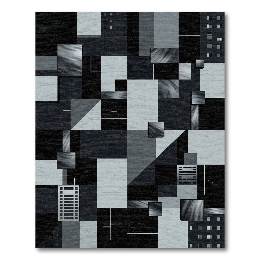 Monochromatic Abstract Geometric Composition Rug